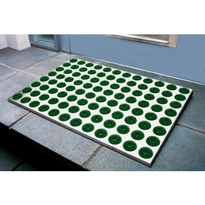 ENTRÉMATTA MED 96 BORSTAR - GRÖN