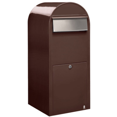 Postlåda BOBI JUMBO - Brun RAL 8017 med rostfri lucka