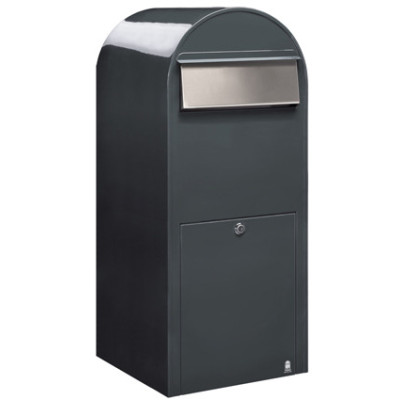 Postlåda BOBI JUMBO - Mörkgrå RAL 7016 med rostfri lucka