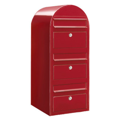 Postlåda BOBI TRIO - Röd RAL 3001