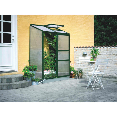 VÄGGVÄXTHUS HALLS ALTAN 2 0.9 kvm med polykarbonat - Grön F09808