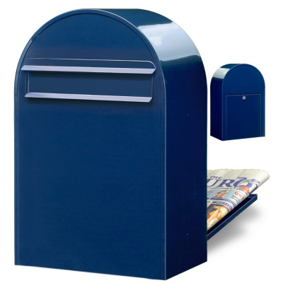 Postlåda BOBI CLASSIC B (Baktömning) - Blå RAL 5003