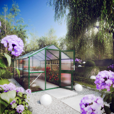 Växthus 8 kvm stormsäkert KGT Rose III 